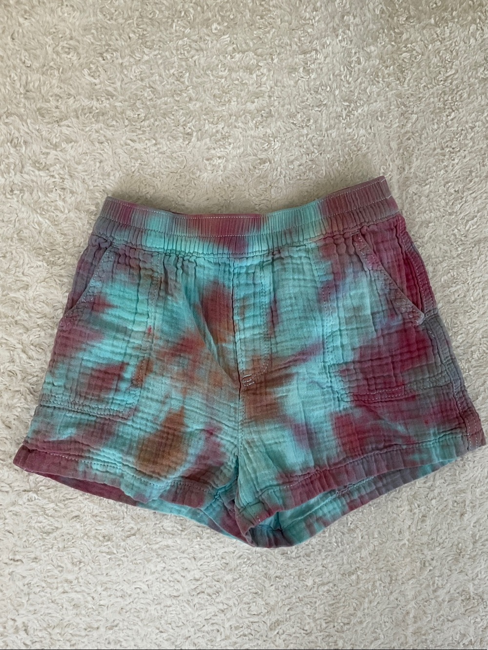 GAP Tie-Dye Kids Shorts - Teal, Maroon & Brown